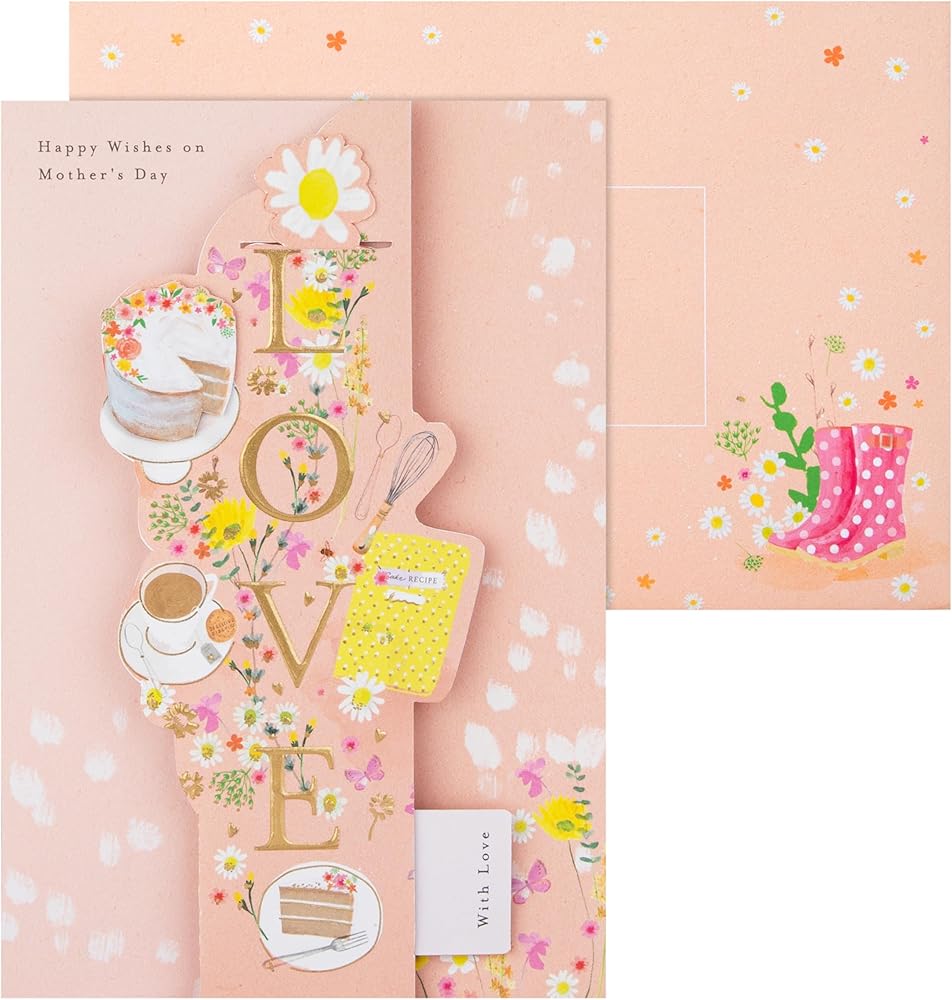 Floral Design Heartfelt Verse With Keepsake Bookmark Mum Mother's Day Card
