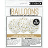 Pack of 6 Clear Latex 12" Balloons with Gold & Silver Foil Confetti