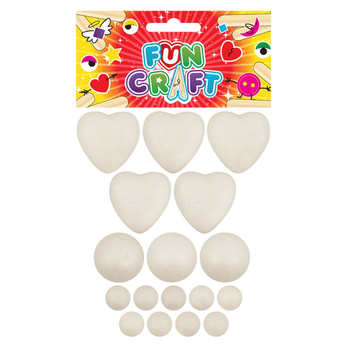 Pack of 12 Assorted Shapes Foam Craft