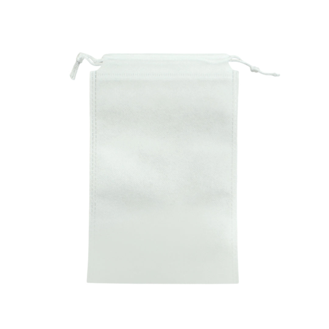 Pack of 25 White Coloured 27x20cm Non-Woven Drawstring Bags