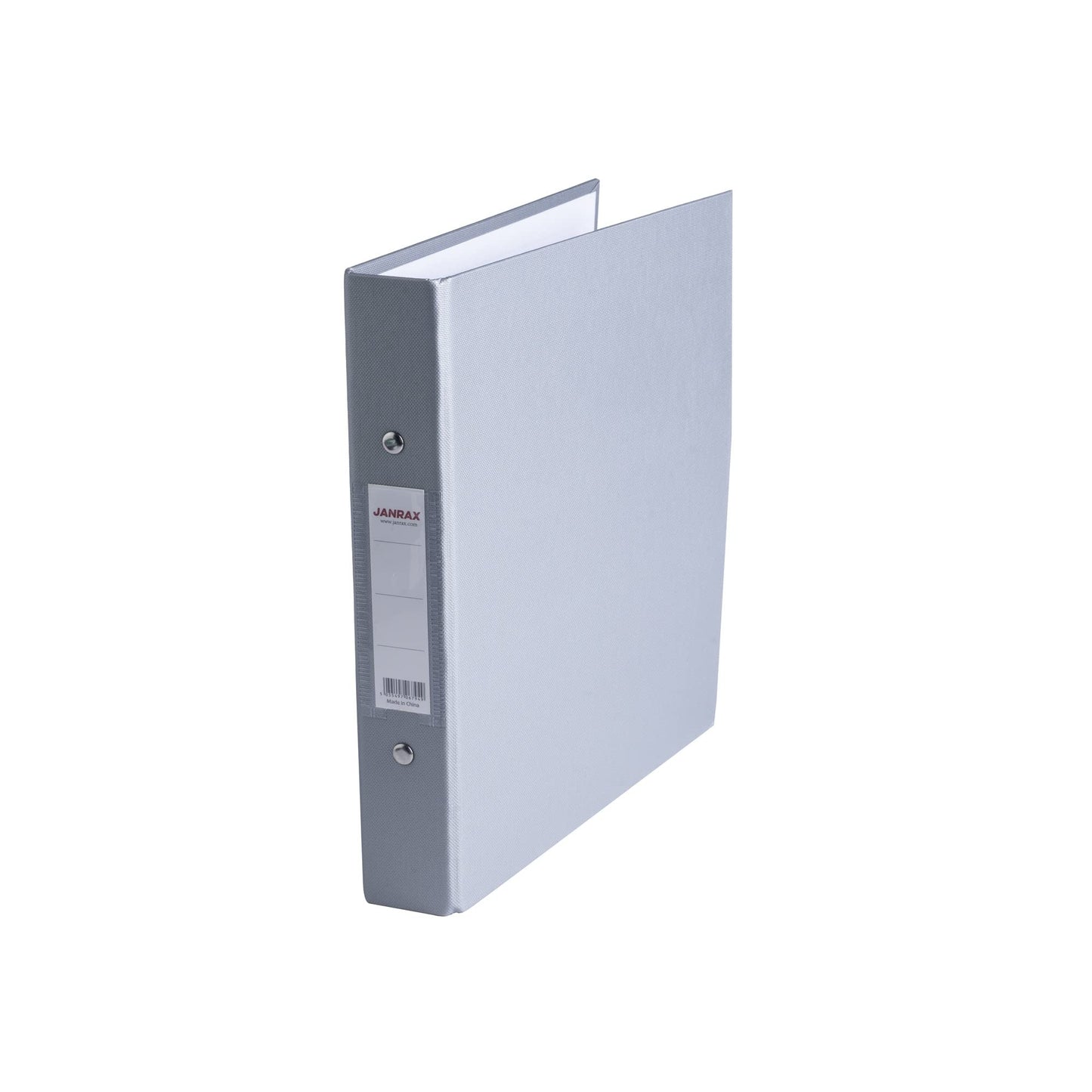 Pack of 5 A5 Grey Paper Over Board Ring Binders by Janrax