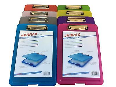 Pack of 12 Assorted Colour A4 Clipboard Box Files