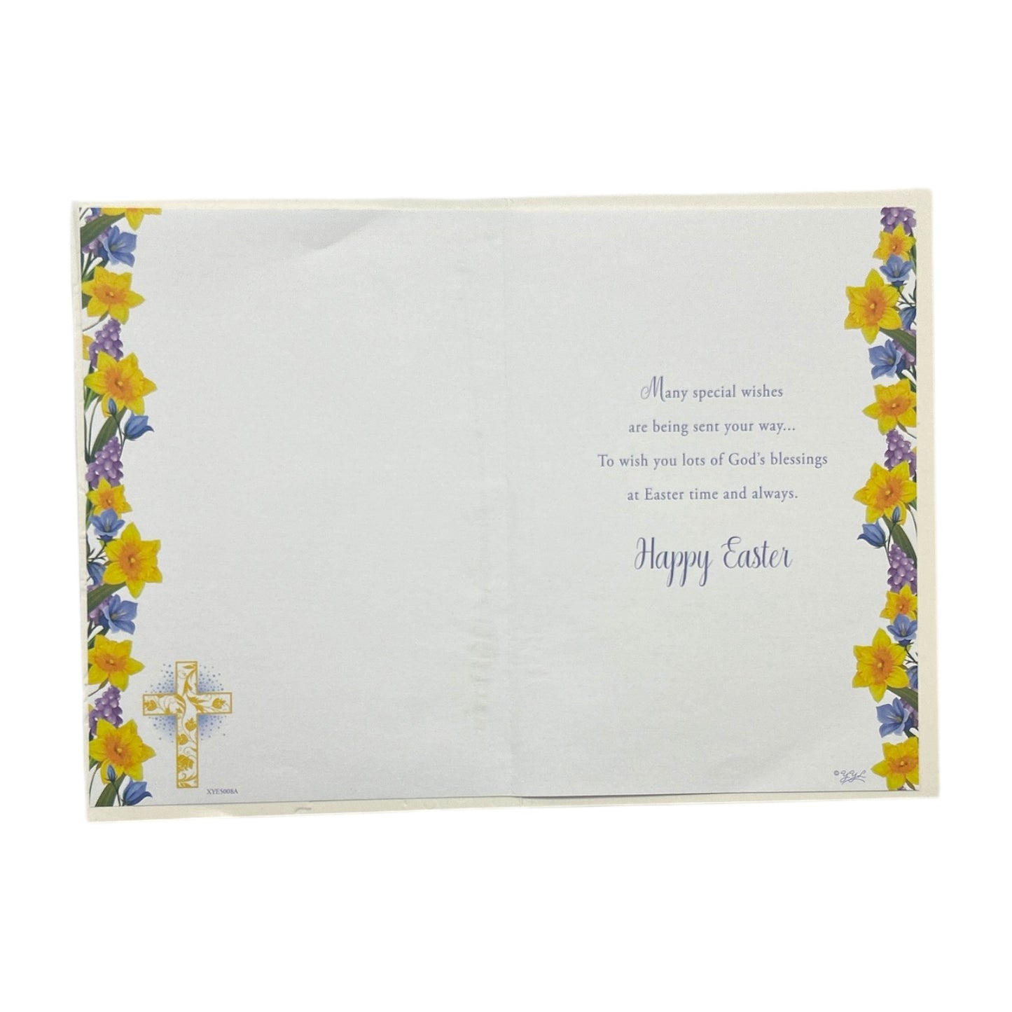 Easter Blessings Traditional Yellow Floral Design Card