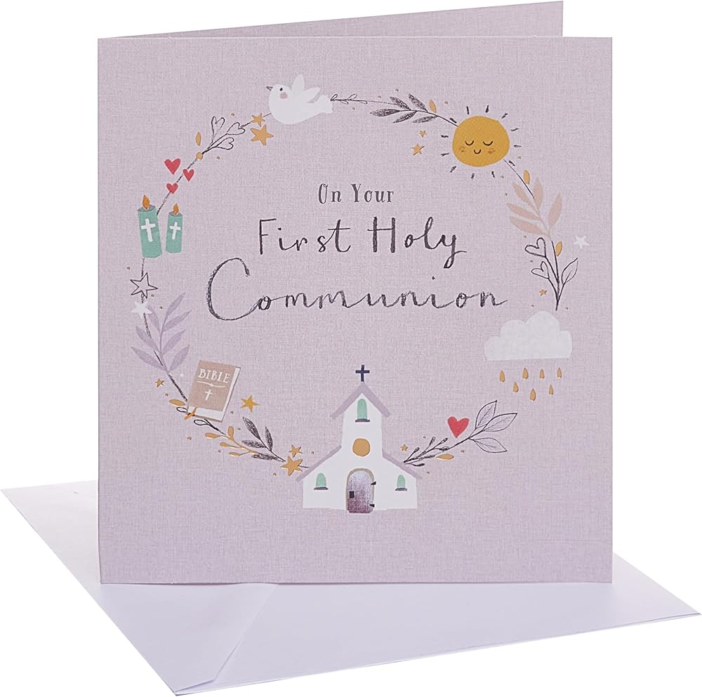 Wreath Design Communion Congratulations Card