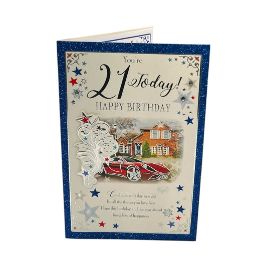 Age 21 Sport Car Design Sentimental Birthday Card