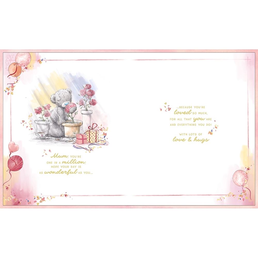Bear Sat On Plant Plot By Flowers Amazing Mum Boxed Handmade Birthday Card