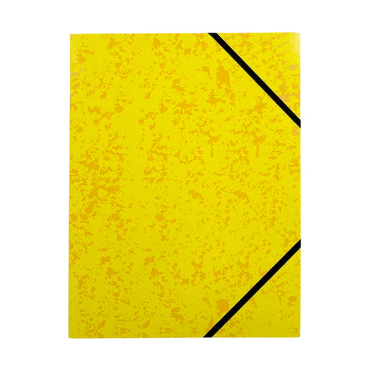 A4 Yellow Card 3 Flap Folder With Elastic Closure
