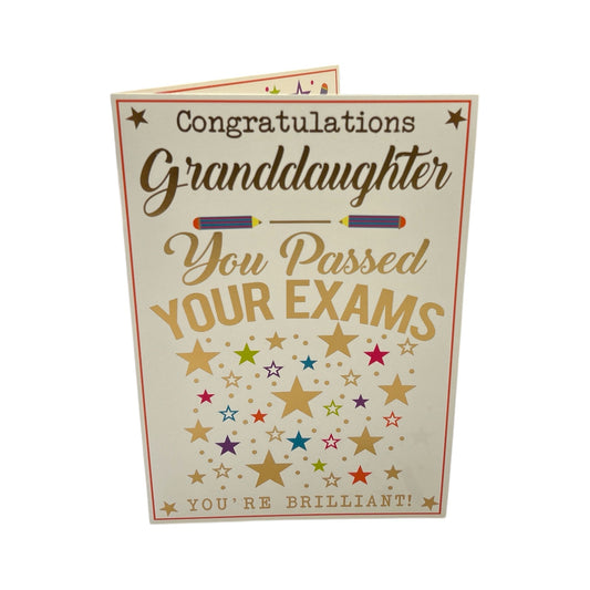 To Granddaughter You Passed Your Exam Stars Design Congratulations Card