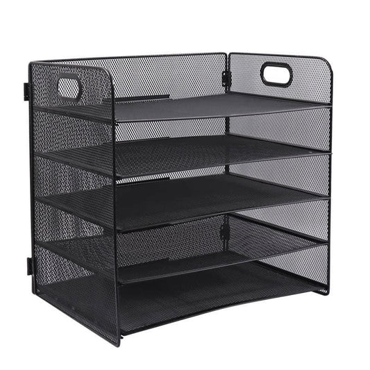 Black Iron 5-layer Storage Basket Rack 33.2 x 23 x 33.5cm