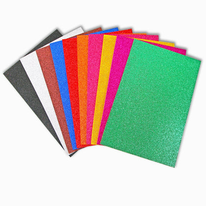 Pack of 10 20 x 30cm Glitter Eva Sponge Paper