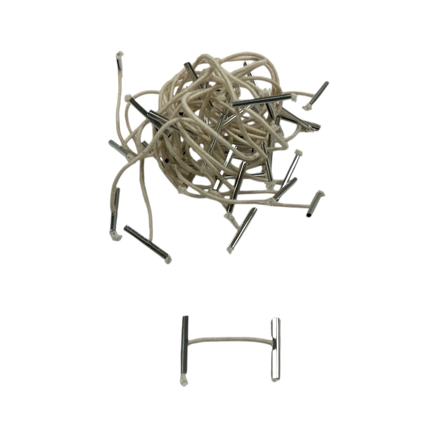 Pack of 100 Elastic White 25mm Metal End Treasury Tags