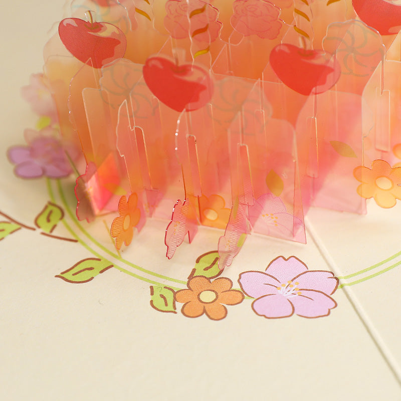 Orange Crystal Cake 3D Pop Up Birthday Card