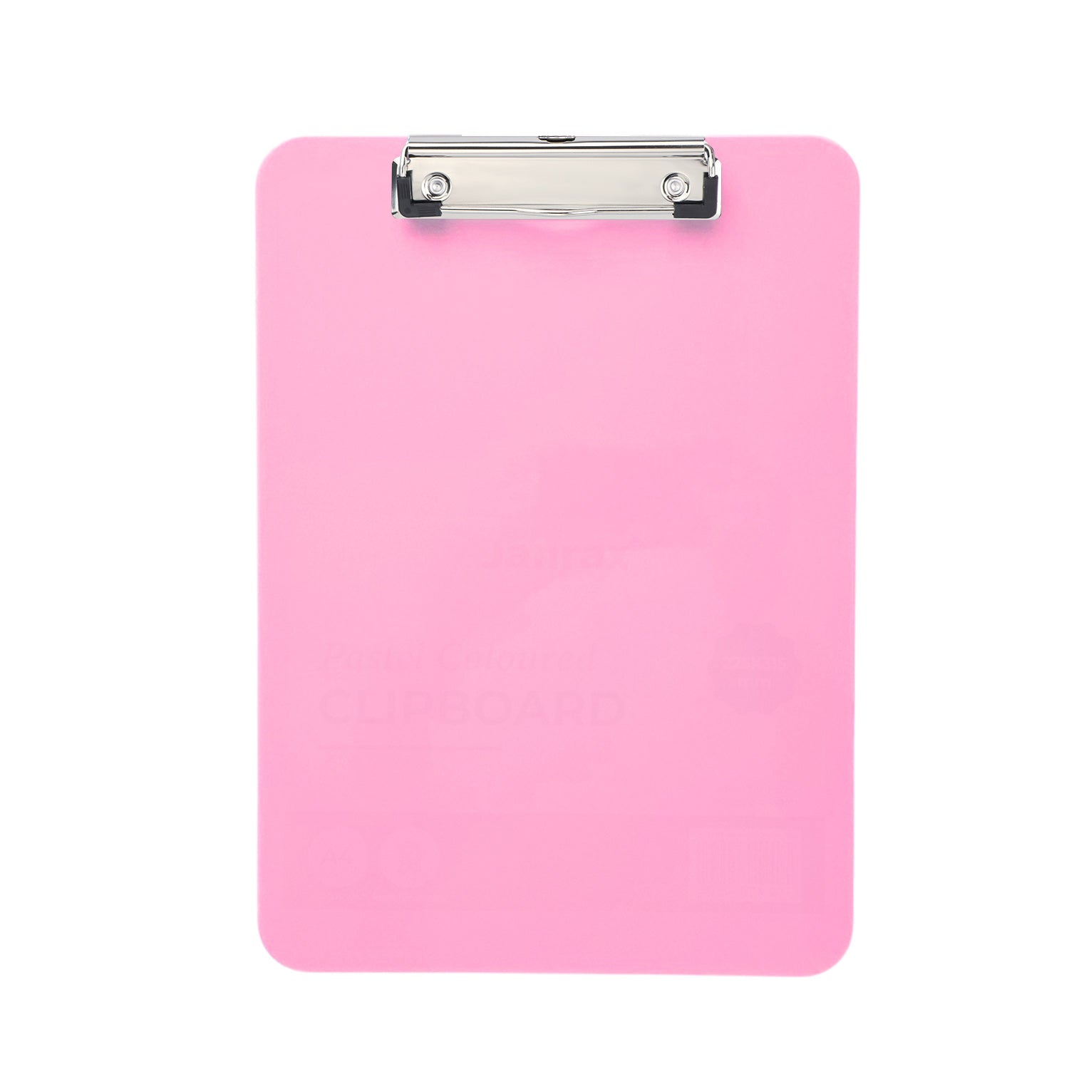A4 Pastel Pink Plastic Clipboard with Metal Clip and Round Corner ...