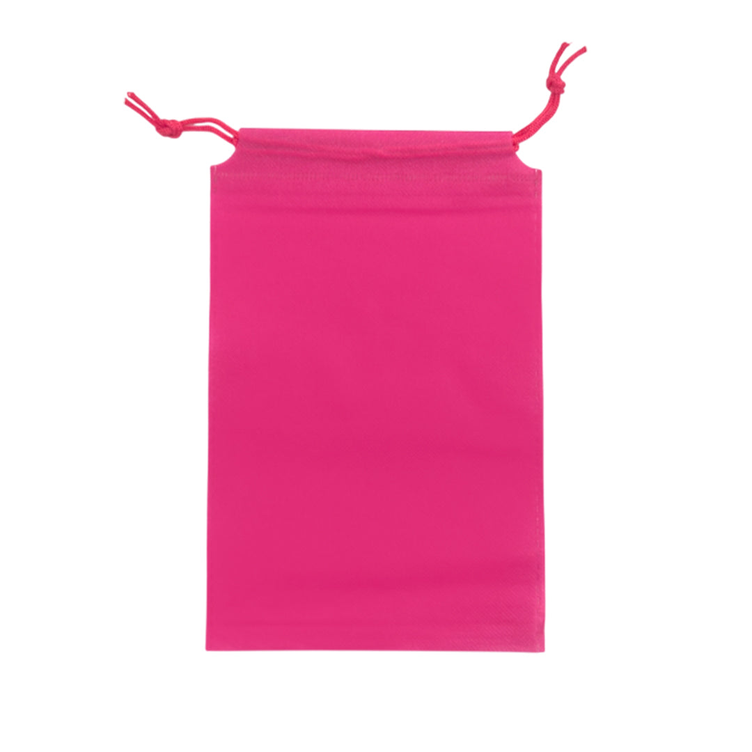 Pack of 25 Pink Coloured 39x30cm Non-Woven Drawstring Bags