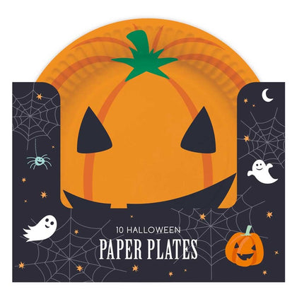 Pack of 8 Halloween Pumpkin Design Paper Plates