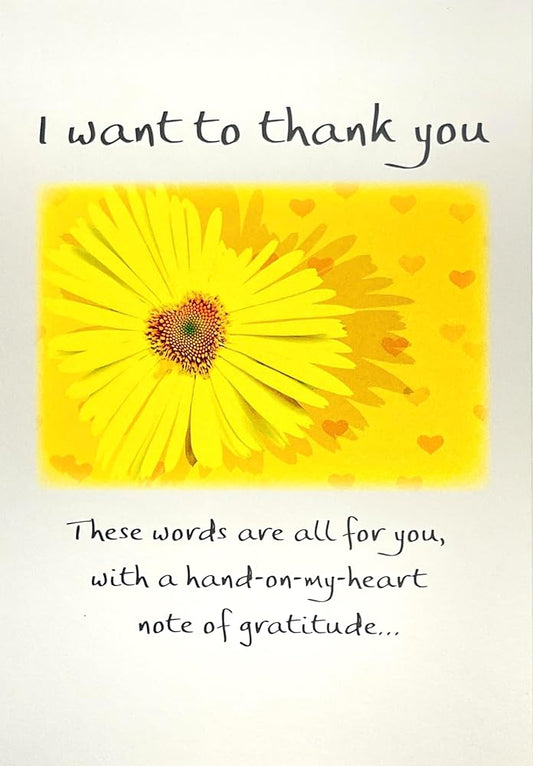 Thank You with A Note of Gratitude Heartfelt Sentimental Verses Fold Out Keepsake Card