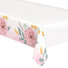 Painted Floral Rectangular Plastic Table Cover, 54"x84"