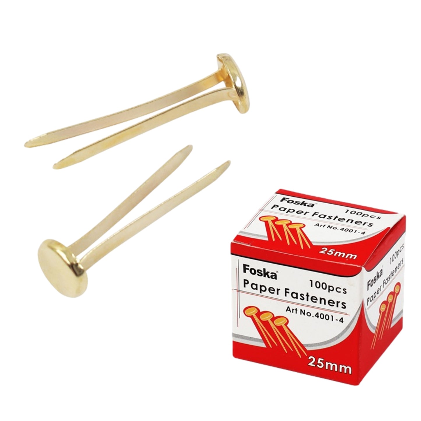 Pack of 100 Paper Fasteners Butterfly Clips 14mm