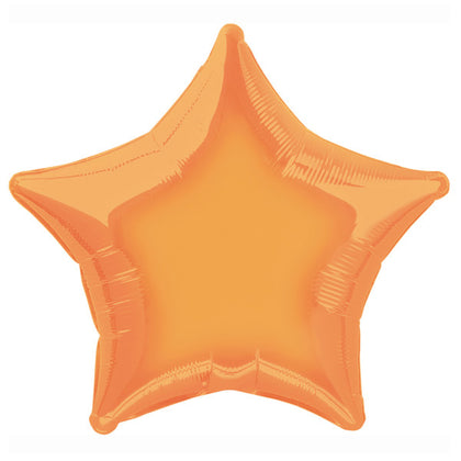 Orange Solid Star Foil Balloon 20