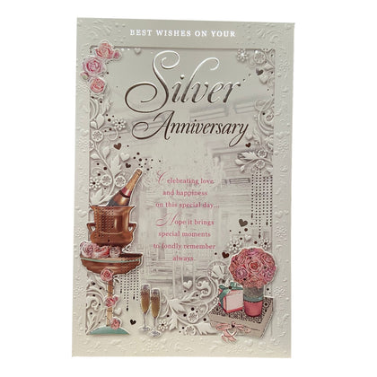 Best Wishes On Your Silver Anniversary Opacity Card