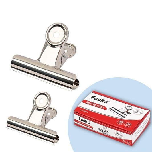 Pack of 12 Metal 50mm Spring Binding Grip Clips