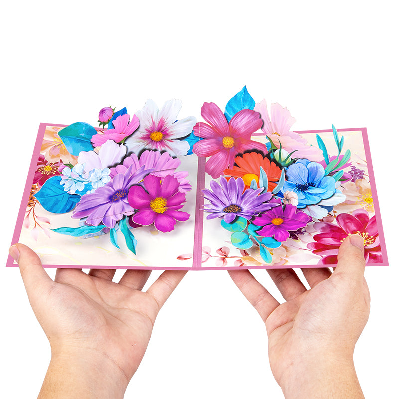 Graceful Galsang Flower Elegant 3D Pop Up Greeting Card