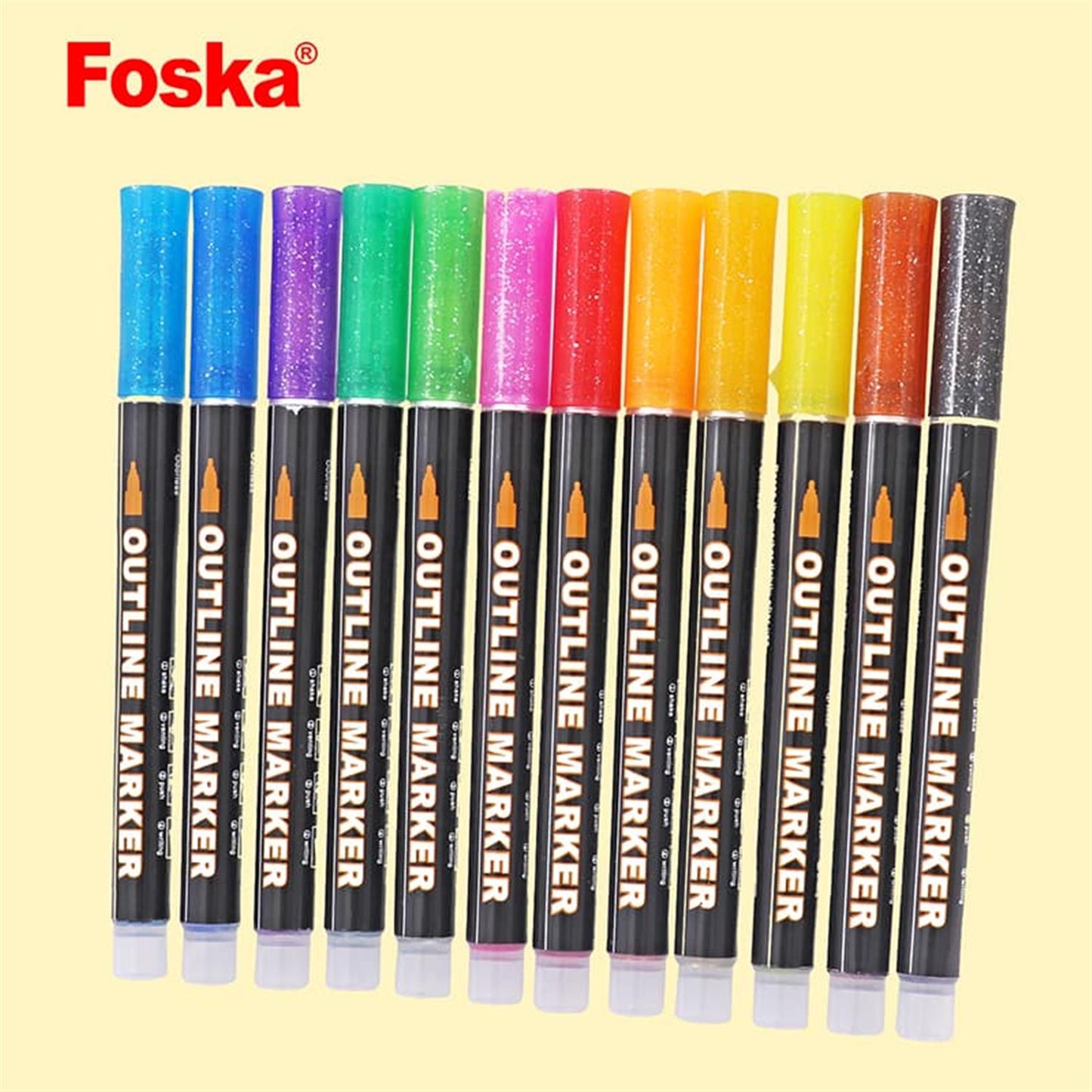 Pack of 12 Colors Art Drawing Outline Fineliner Marker pens