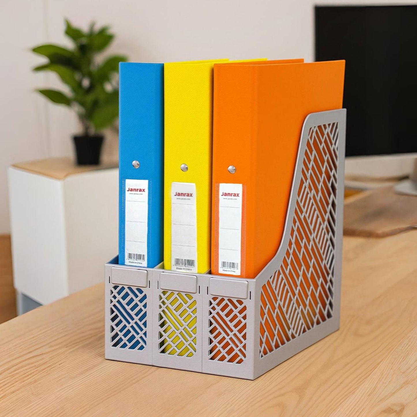 Pack of 3 A4 Blue Paper Over Board Ring Binders by Janrax