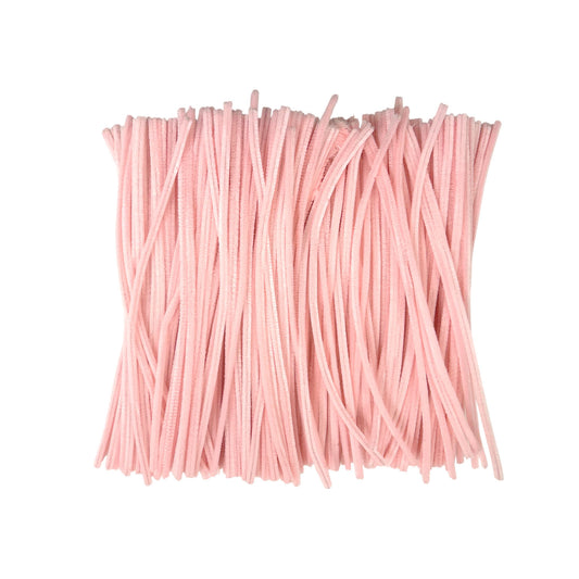 Pack of 500 Light Pink Coloured Pipe Cleaners 30cm x 6mm Craft Chenille Stems