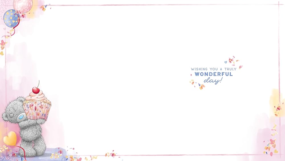 Bear Putting Cherry On Cake Cute Birthday Card