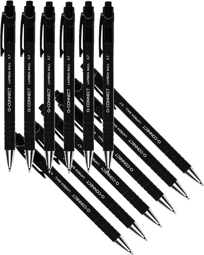 Pack of 12 Medium Black Lamda Ballpoint Pens