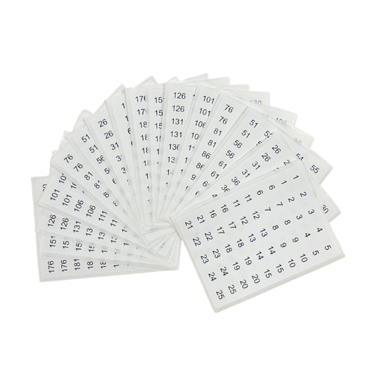 Pack of 800 Black on White 1-200 Number 8x13mm Self Adhesive Labels