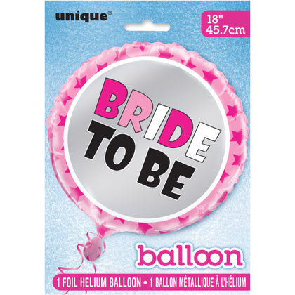 Pink Stars Bride to Be Round Foil Balloon 18