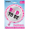 Pink Stars Bride to Be Round Foil Balloon 18"