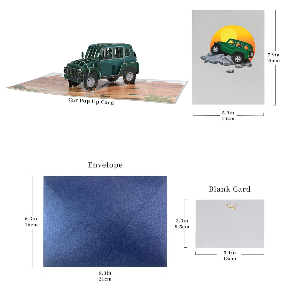 Adventure Off‑Road Vehicle 3D Pop Up Greeting Card