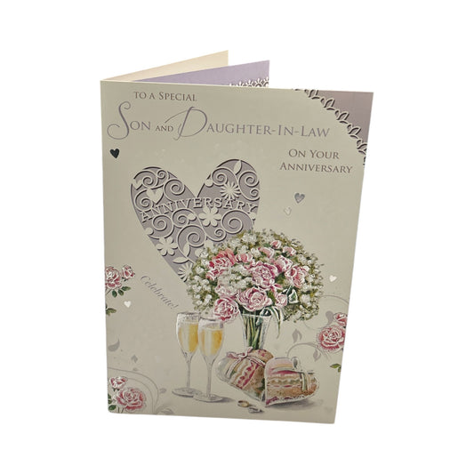 To Son & Daughter-In-Law Traditional Anniversary Celebrity Style Card