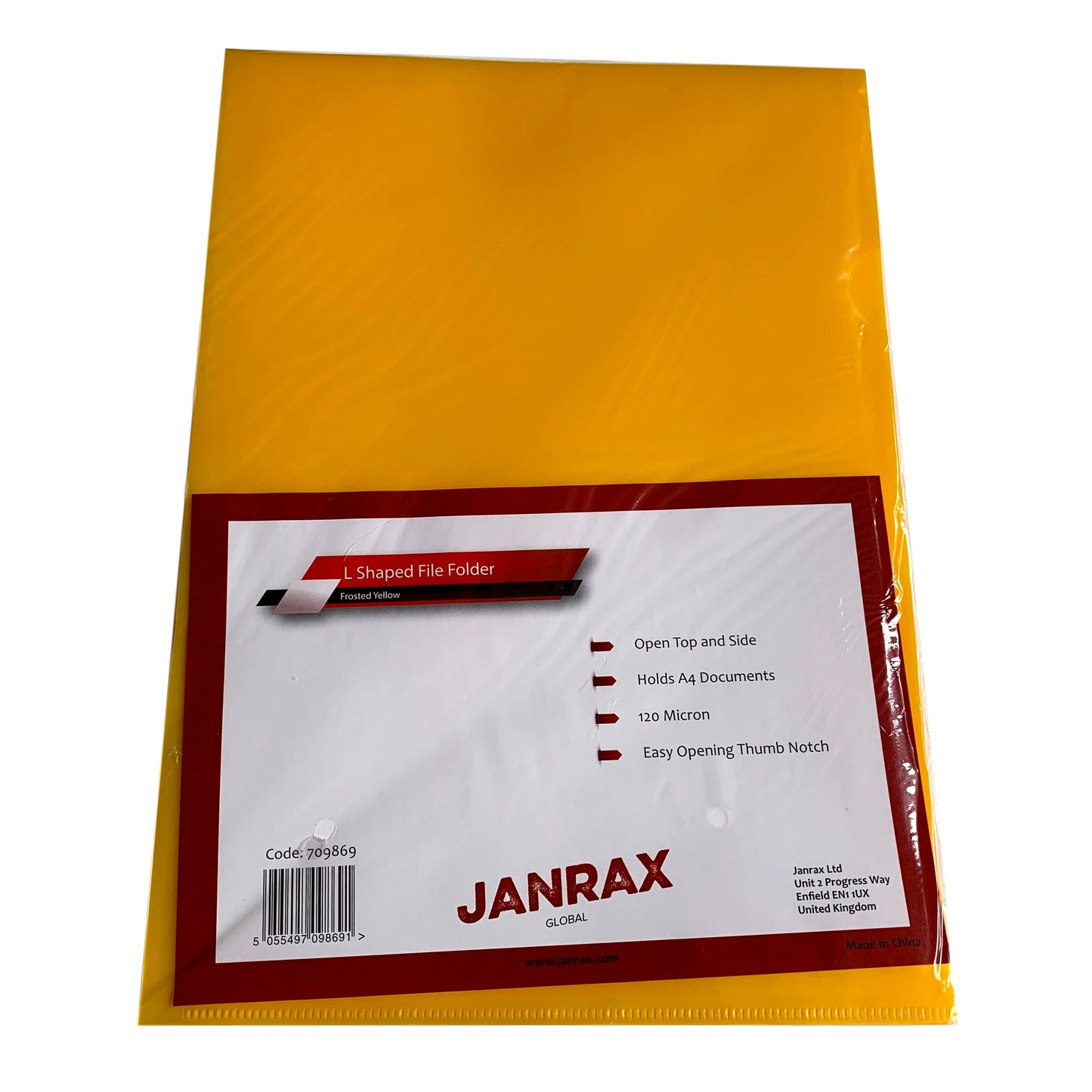 Pack of 1000 A4 Yellow L Shaped Open Top and Side Report File Folders