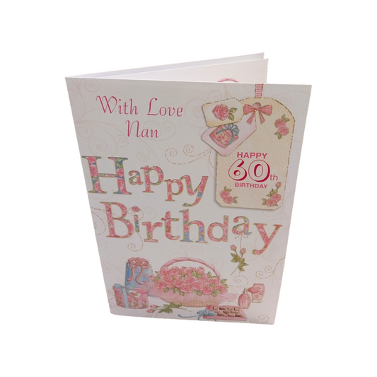 With Love Nan Happy 60th Birthday card