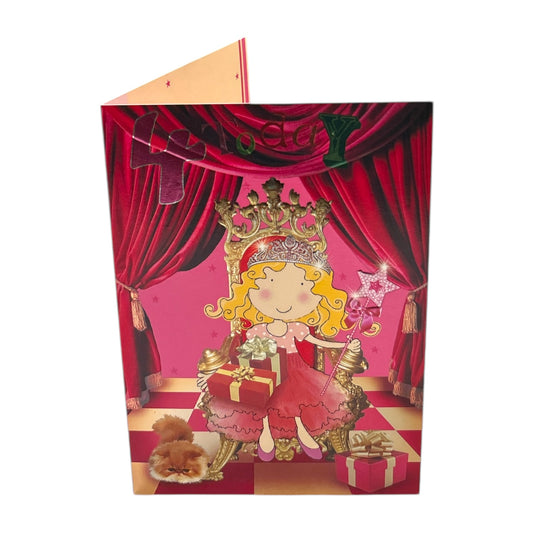 Age 4 Female Juvenile Princess Design Birthday Card