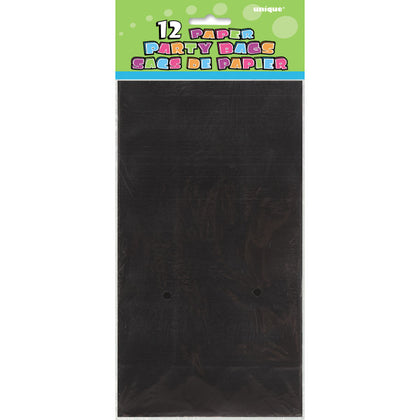 Pack of 12 Black Paper Party Bags