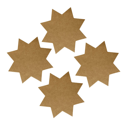 Pack of 100 Brown Kraft Stars 42 x 42mm