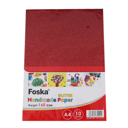 Pack of 10 A4 Assorted Colour Glitter Craft Paper