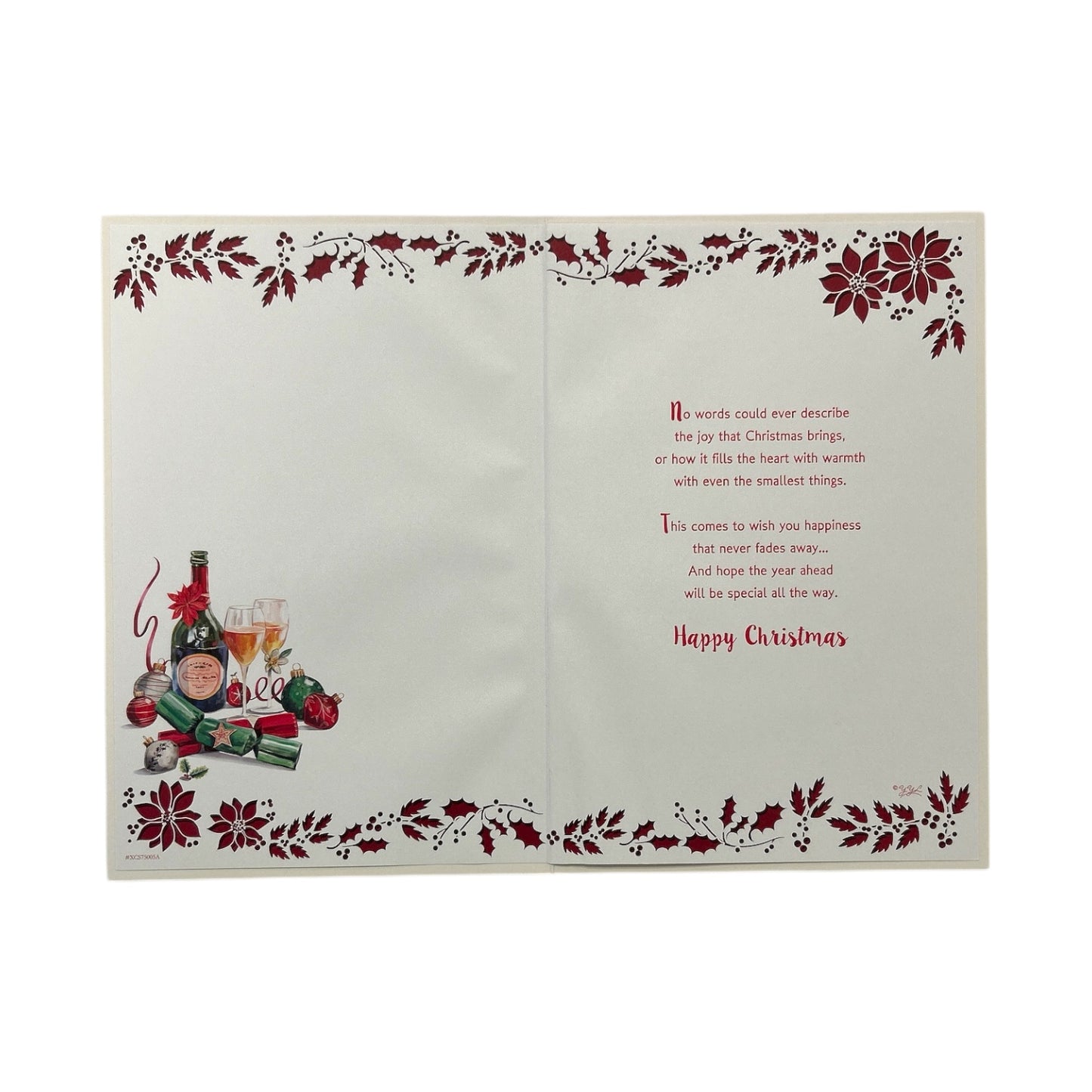 With Love To My Partner Festive Champagne & Ornaments Christmas Card