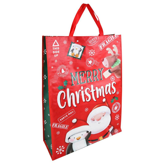 Fragile Christmas Present Jumbo PP Woven Gift Bag