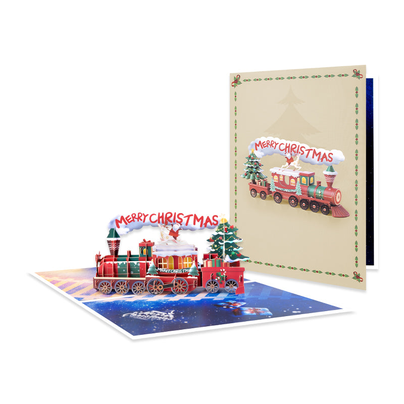 Jingle Journey Christmas Train 3D Pop Up Card