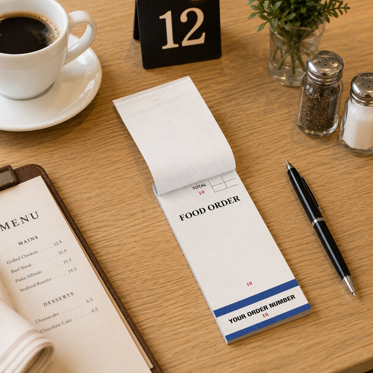 Pack of 10 63mm x 152mm Assorted Coloured Strip Restaurant Service Pads