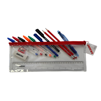Stationery Filled Red Zip 13x5
