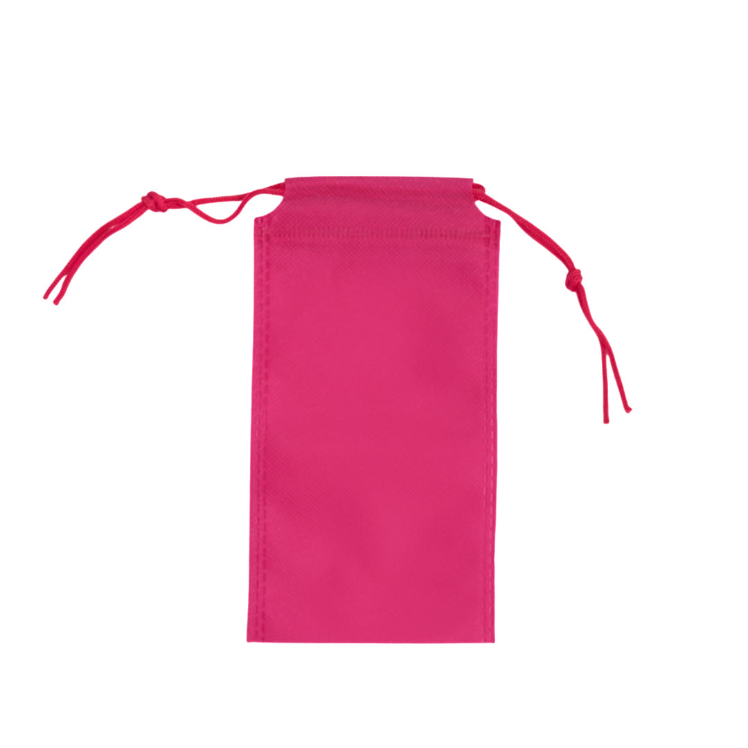 Pack of 100 Pink Coloured 19x10cm Non-Woven Drawstring Bags