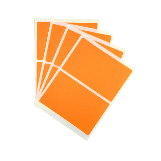 Pack of 80 Fluorescent Orange 50x80mm Rectangular Labels