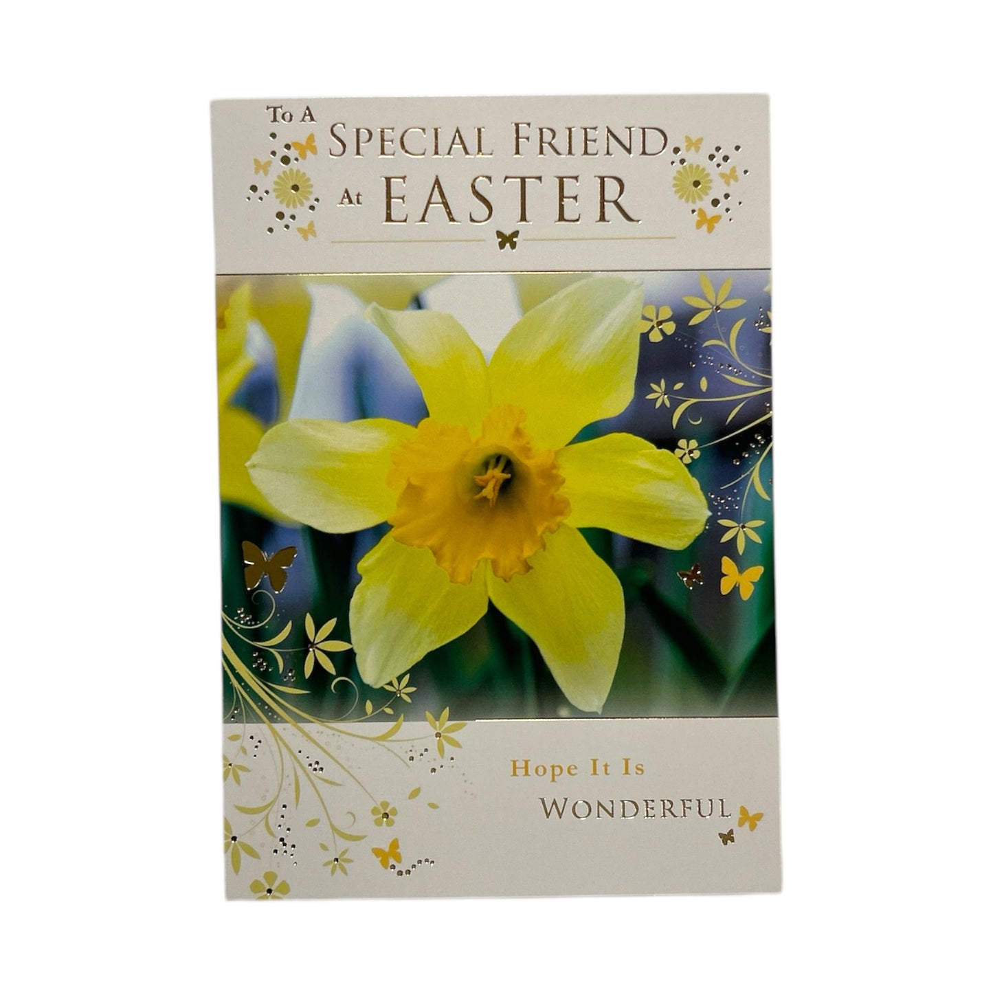 Special Friend Photographic Daffodils Design Easter Card